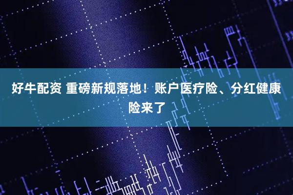 好牛配资 重磅新规落地！账户医疗险、分红健康险来了